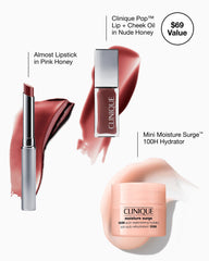 nude honey lip duo + moisture surge™ 100h mini